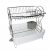 INEX Sink Dish Drying Rack Two Tier Shelf Liner Dish Holder with High Grossy Dish Drainer Cup holder Spoon Storage Knife Case (White)